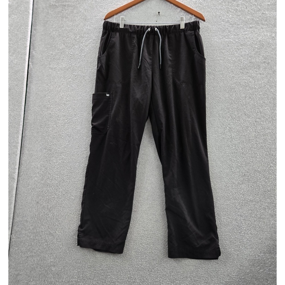 Koi Women Scrub Pants PETITE LARGE Black Cargo NEXT GEN Cargo Pocket Straight